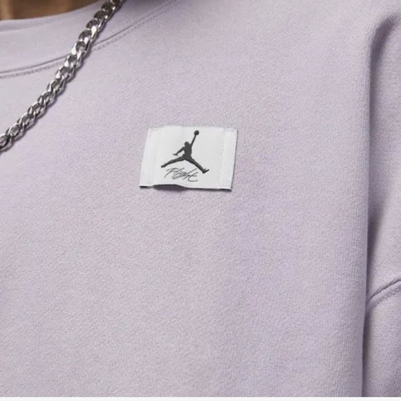 Women's Jordan Flight Fleece Crewneck Oversized Large NWT Purple - Picture 4 of 10